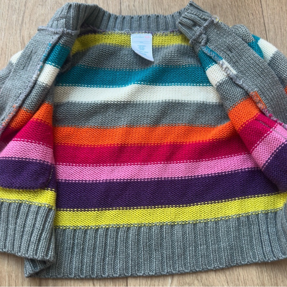 WonderKids Colorful Striped Cardigan Jacket, 18 Months - Picture 5 of 8